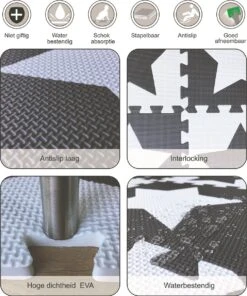 Merkloos Dieren Foam Puzzel Speelmat - 10 Speelmatten - Uitneembare Figuren - Grijs - Wit - Puzzelmat 90x90x1cm -Babyproducten Serie Winkel 1003x1200 2