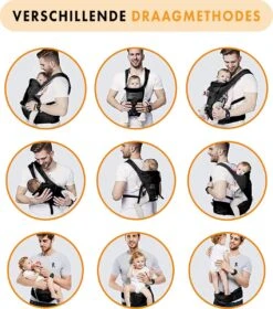 Deryan Pack Luxe Ergonomische Draagzak - Babydrager + Opbergvakjes - Zwart -Babyproducten Serie Winkel 1057x1200 2