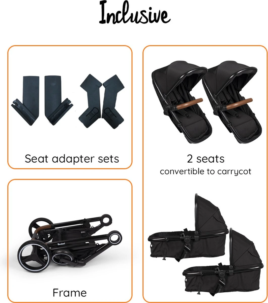 Baninni Duo Kinderwagen Luiz Grijs 4 Baninni Duo Kinderwagen Luiz Grijs - Afbeelding 2