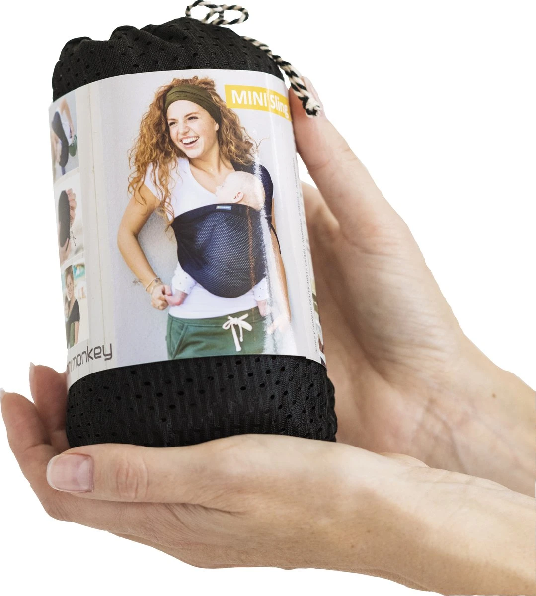 Minimonkey Mini Sling Draagzak - Zwart 8 Minimonkey Mini Sling Draagzak - Zwart - Afbeelding 6