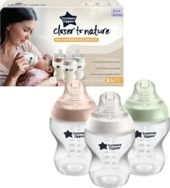 Tommee Tippee Closer To Nature -babyflessen - Langzaam Strom - Borstachtige Speen - Anti-koelik, 260 Ml, Pak Van 3 -Babyproducten Serie Winkel 1085x1200 3