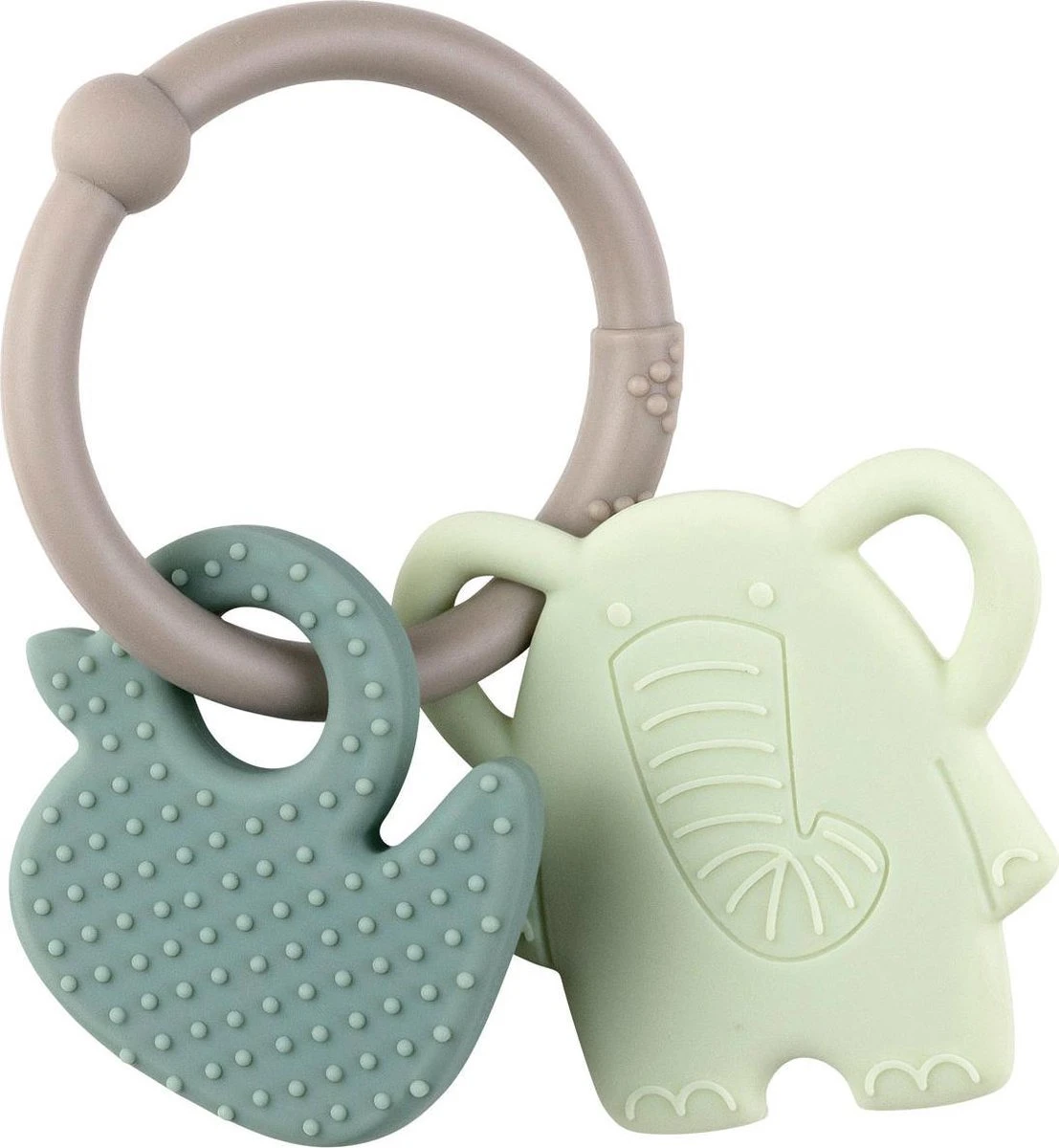 Nattou Olifant En Eend Silicone - Bijtring - BPA Vrij - Groen 4 Nattou Olifant En Eend Silicone - Bijtring - BPA Vrij - Groen - Afbeelding 2