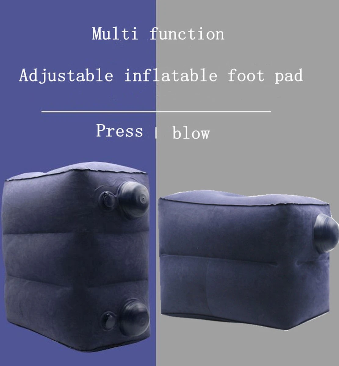 TDR-Opblaasbaar Voetkussen - 3 Hoogtestanden - Vliegtuigbedje - Blauw 10 TDR-Opblaasbaar Voetkussen - 3 Hoogtestanden - Vliegtuigbedje - Blauw - Afbeelding 8