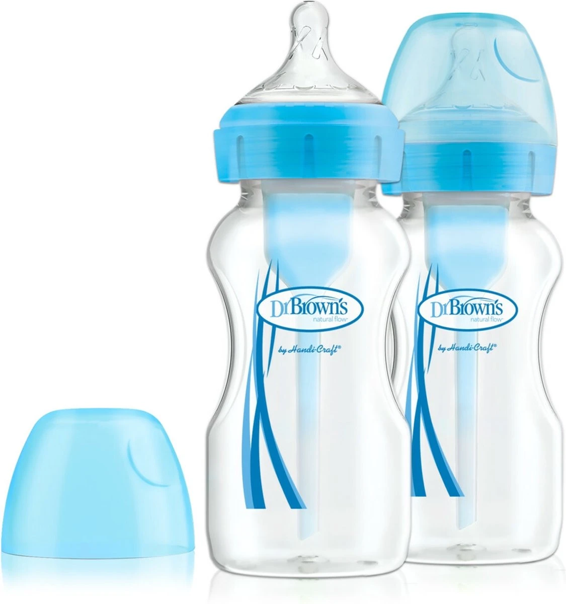 Dr. Brown's Options+ Anti-colic Bottle - Brede Halsfles - 270 Ml - Duopack Blauw 3 Dr. Brown's Options+ Anti-colic Bottle - Brede Halsfles - 270 Ml - Duopack Blauw