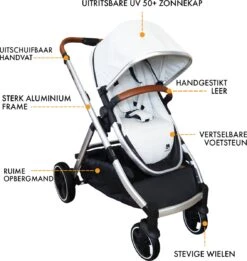 Deryan Evy Kinderwagen - Duo Kinderwagen - Uitbreidbaar - Inclusief Reiswieg - Creme -Babyproducten Serie Winkel 1135x1200 3