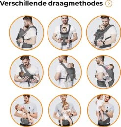 Deryan Pack Luxe Ergonomische Draagzak Babydrager + Opbergvakjes Grijs -Babyproducten Serie Winkel 1146x1200 3