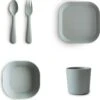Mushie Serviesset |Set Bord+beker+Kom+Vork En Lepel|5-delig|Sage|Kinderservies|BIBS|Bestek|Bord|Beker|Cup|Kom| -Babyproducten Serie Winkel 1152x1200 6