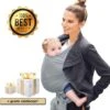 Ergonomische Rekbare Baby Draagdoek Van Katoen Om Te Knopen -Licht Grijs - Babywrap - Draagdoeken - Babydrager - Buikdrager – Rugdrager – Heupdrager - Baby Sling – Baby Carrier – Draagzak - Baby Wrap Sling - Draagdoek – Handleiding - Gratis Slabbetje -Babyproducten Serie Winkel 1169x1200 4