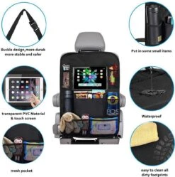 Merkloos Autostoel Organizer + Opvouwbare Mini Prullenbak Bundel - Musthave Voor Uw Autovakantie! - IPad/Tablet Houder - Opvouwbaar - Inklapbaar - Rugleuning - Auto Opbergsysteem - Kinderen - Waterafstotend - Prullenmand - Licht - Opberg - Universeel - Handig -Babyproducten Serie Winkel 1188x1200 1