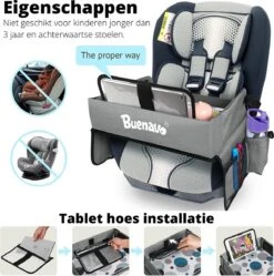 Premium Reistafel Voor Kinderen - Inclusief Tablethouder + Gratis Draagtas En Potloden - Auto Organizer - Playtray - Opvouwbaar - Speeltafel Auto - Tekentafel Auto - Grijs -Babyproducten Serie Winkel 1191x1200 3