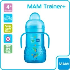 MAM Trainer+ | MAM Drinkbeker | MAM Drinkfles | Blauw | 220ML -Babyproducten Serie Winkel 1199x1200 9