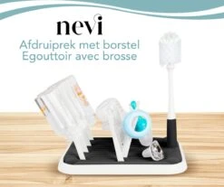 Nevi Afdruiprek Met Lekbak - Afdruipmat Voor 10 Flessen - Opvouwbaar Droogrek Babyfles - Inclusief Afwasborstel -Babyproducten Serie Winkel 1200x1005 3