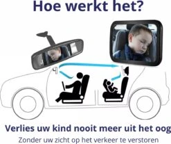 Nelbar Autospiegel Baby Verstelbaar – Achteruitkijkspiegel – Drempelproef – Baby Spiegel Auto Achterbank – Achteruitkijk Spiegel – 360 Graden Verstelbaar – XL Formaat -Babyproducten Serie Winkel 1200x1007 2