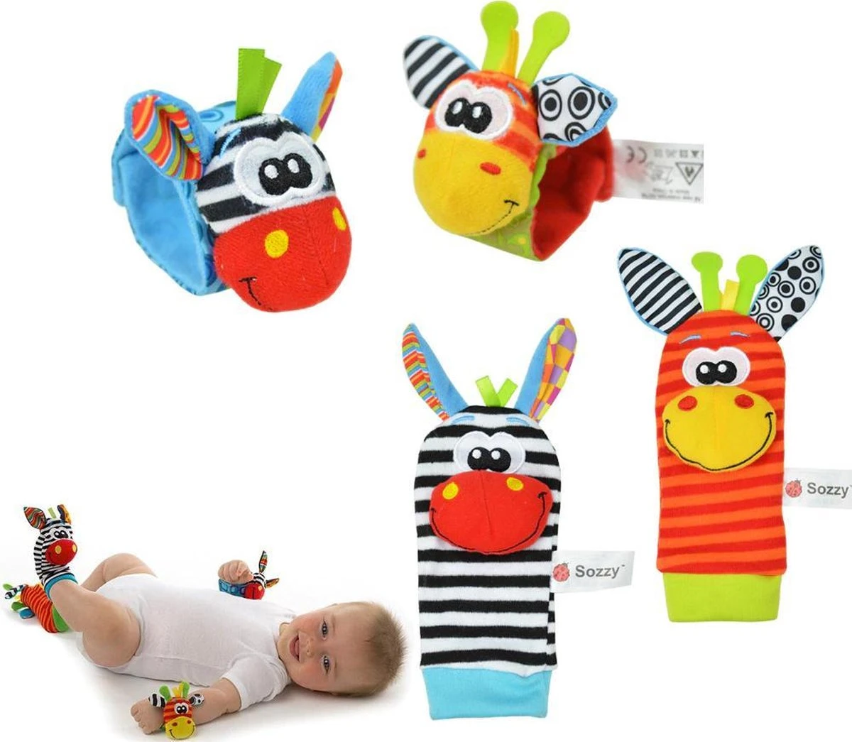 Merkloos EPIN | Baby Rammelaar Set | 2 Baby Pols Rammelaars | 2 Speelsokken Rammelaars | Giraffe | 4-Delig 3 Merkloos EPIN | Baby Rammelaar Set | 2 Baby Pols Rammelaars | 2 Speelsokken Rammelaars | Giraffe | 4-Delig