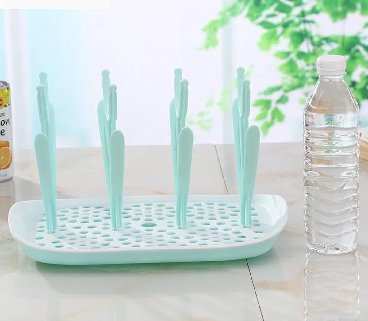 Flessen Droogrek Inclusief Borstelset - Afdruiprek Babyflessen Met Flessenborstels - Flessendroogrek Met Lekbak - Mint 15 Flessen Droogrek Inclusief Borstelset - Afdruiprek Babyflessen Met Flessenborstels - Flessendroogrek Met Lekbak - Mint - Afbeelding 13