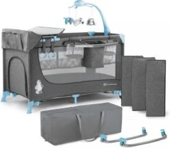 Kinderkraft Joy Luxe - Campingbed Met Schommelfunctie Blauw