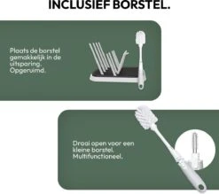 STACK Flessen Droogrek Met Flessenborstel | Zwart - Geschikt Voor Flessen En Doppen - Droogrek Voor Flessen - Baby Flessenrek - Afdruiprek Baby - Drying Rack - Babyfles Droogrek - Afdruiprek Fles Met Lekbak - Afdruiprek - Babyflessen - Flessenrek -Babyproducten Serie Winkel 1200x1065 2