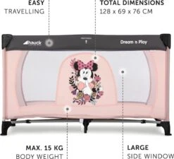 Hauck Dream'n Play Campingbedje - Minnie Sweetheart -Babyproducten Serie Winkel 1200x1093 3
