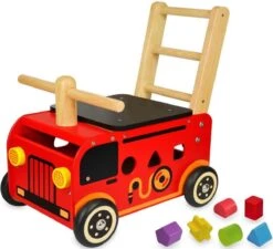 Houten Loopwagen Brandweer Met Blokken - I'm Toy -Babyproducten Serie Winkel 1200x1095