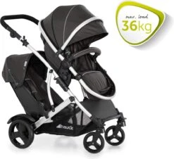 BERKATMARKT - Hauck Duett 2 Dubbele Kinderwagens Voor Baby's En Kinderen, Omkeerbare Zitting, In Hoogte Verstelbaar, Zonwering, Regenbescherming, Opvouwbaar, Tot 36 Kg, Zwarte Woud -Babyproducten Serie Winkel 1200x1099 6