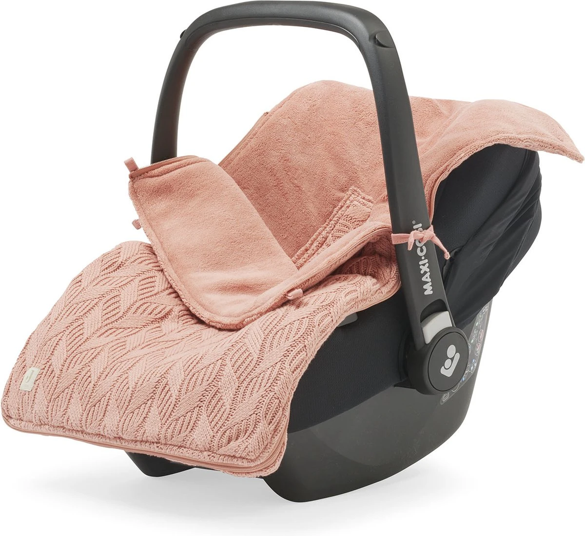 Jollein Voetenzak Voor Autostoel & Kinderwagen - Spring Knit - Rosewood 4 Jollein Voetenzak Voor Autostoel & Kinderwagen - Spring Knit - Rosewood - Afbeelding 2