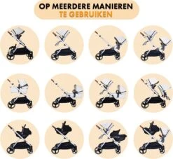Deryan Evy Kinderwagen - Duo Kinderwagen - Uitbreidbaar - Inclusief Reiswieg - Creme -Babyproducten Serie Winkel 1200x1105 4