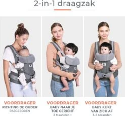 Deryan Meinkind Draagzak - Ergonomische Draagzak Vanaf Geboorte - Antraciet -Babyproducten Serie Winkel 1200x1110 5
