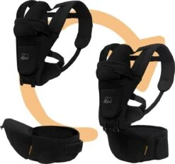 Deryan Pack Luxe Ergonomische Draagzak - Babydrager + Opbergvakjes - Zwart -Babyproducten Serie Winkel 1200x1120 2