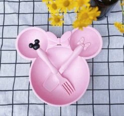 Merkloos Peuter Baby Dinerbord-Servies Voor Kinderen-Eetset Voor Kinderen-Kinderserviesset-3 Delig-Duurzaam-Eco Friendly-Tarwe-Minnie-Roze -Babyproducten Serie Winkel 1200x1121 6