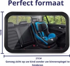 Nelbar Autospiegel Baby Verstelbaar – Achteruitkijkspiegel – Drempelproef – Baby Spiegel Auto Achterbank – Achteruitkijk Spiegel – 360 Graden Verstelbaar – XL Formaat -Babyproducten Serie Winkel 1200x1125 6