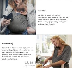 Baby Draagdoek - Babywrap - Baby Carrier - Babydrager - Buikdrager Baby – Baby Draagzak - Baby Sling | Luminatic® | Ergonomisch | Met Tasje | Zwart -Babyproducten Serie Winkel 1200x1130 4