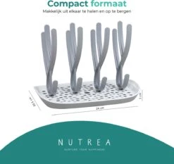 Nutrea EasyDry – Flessen Droogrek Baby – Afdruiprek Babyfles – Droogrek Voor Flessen – Inclusief Lekbak – Grijs/Wit -Babyproducten Serie Winkel 1200x1130 5