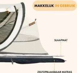 Deryan Peuter Luxe Campingbedje – Inclusief Zelfopblaasbare Matras - Cream -Babyproducten Serie Winkel 1200x1132 3