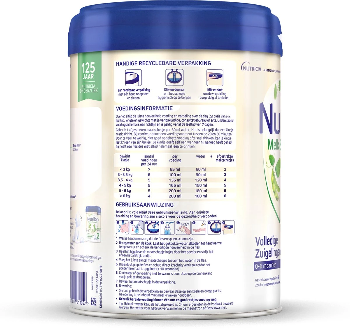 Nutrilon Melk & Plantaardig 1 - Volledige Zuigelingenvoeding 0-6 Maanden - 800g 8 Nutrilon Melk & Plantaardig 1 - Volledige Zuigelingenvoeding 0-6 Maanden - 800g - Afbeelding 6