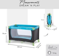 Hauck Dream N Play Campingbedje - Waterblue -Babyproducten Serie Winkel 1200x1139 4