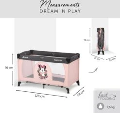 Hauck Dream'n Play Campingbedje - Minnie Sweetheart -Babyproducten Serie Winkel 1200x1139 5
