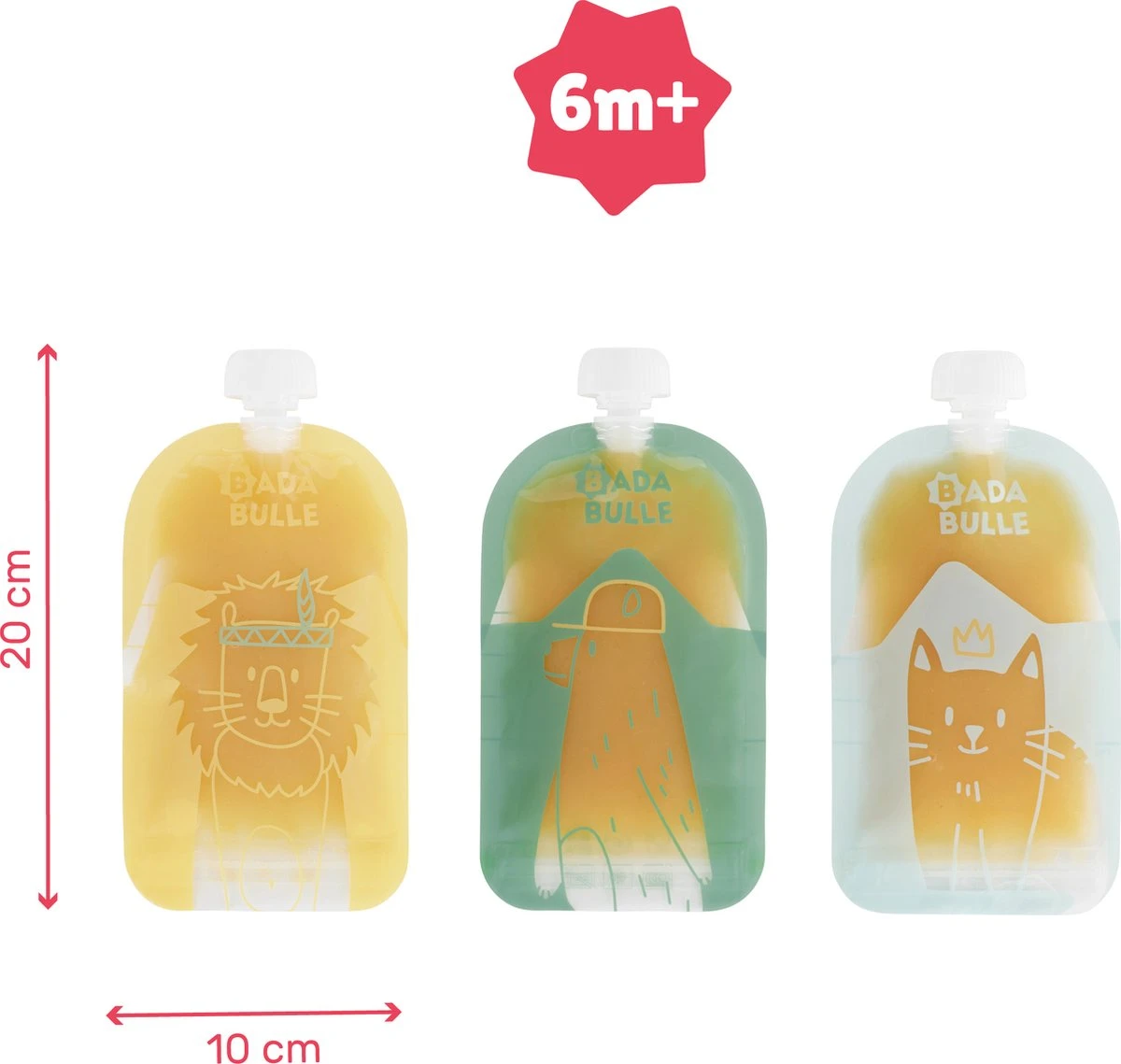 Badabulle 15 Stuks Herbruikbare Knijpzakjes B004500 6 Badabulle 15 Stuks Herbruikbare Knijpzakjes B004500 - Afbeelding 4