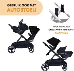Deryan Evy Kinderwagen - Duo Kinderwagen - Uitbreidbaar - Inclusief Reiswieg - Zwart -Babyproducten Serie Winkel 1200x1140 1