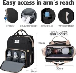 Merkloos Luiertas Rugzak - Luiertassen Met Babybed - Grote Luiertas Met Wieg - Luiertas Verzorgingstas Met Babybedje - Verzorgingsrugzak - Zwart -Babyproducten Serie Winkel 1200x1155 1