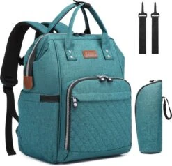 Miss Lulu Luiertas Rugzak - Inclusief Buggy En Kinderwagen Haken - Groen (E6705 GN)