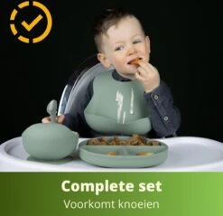 Ik Ben Zo Mooi Onbreekbaar Siliconen Kinderservies Met Zuignap Bordje Voor Baby En Kind - Servies Set Van 5 Stuks - Sage Groen -Babyproducten Serie Winkel 1200x1160 6