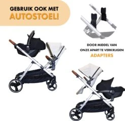 Deryan Evy Kinderwagen - Duo Kinderwagen - Uitbreidbaar - Inclusief Reiswieg - Creme -Babyproducten Serie Winkel 1200x1161 3