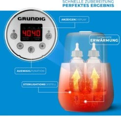 Grundig Flessenwarmer - Dubbele Flesverwarmer - 200W - Ruimte Voor 2 Babyflessen - Verwarmen, Ontdooien En Steriliseren - Incl. Stoomkap - Wit -Babyproducten Serie Winkel 1200x1162 8