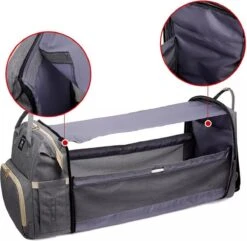 Luier- En Verzorgingstas - Luiertassen - Baby Rug Tas Met Isoleervak - Incl Flessen Verwarmer - Luiertas - Unisex/Jongens/Meisjes - Grijs - Luier Tas - Verzorgingstas Baby - Uitschuifbaar Verschoon/ Slaap Bedje - Incl Matrasje Baby - USB Poort -Babyproducten Serie Winkel 1200x1172 2