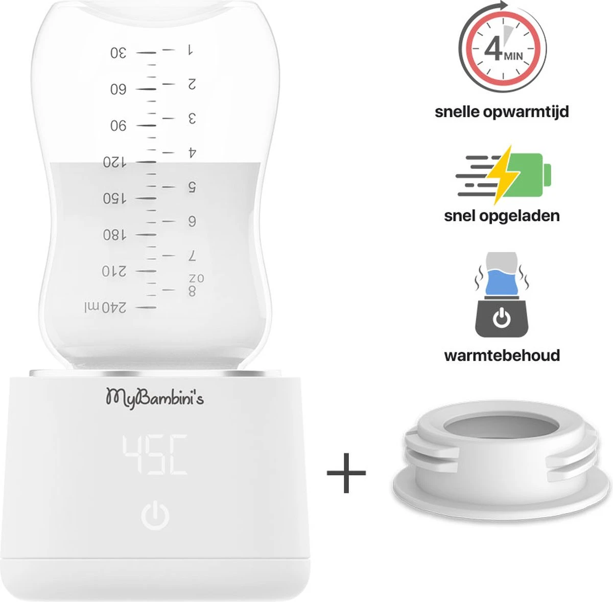 MyBambini's Bottle Warmer Pro™ - Draagbare Baby Flessenwarmer Voor Onderweg - Wit - Geschikt Voor Smalle Hals Flessen Van Dr. Brown's, Difrax, Medela & Nanobebe 3 MyBambini's Bottle Warmer Pro™ - Draagbare Baby Flessenwarmer Voor Onderweg - Wit - Geschikt Voor Smalle Hals Flessen Van Dr. Brown's, Difrax, Medela & Nanobebe