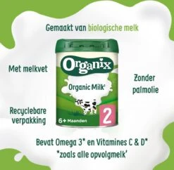 Organix 2 (6+ Maanden) Biologische Opvolgmelk - 3x 700g - Met Melkvet - Zonder Palmolie - Bevat Vitamines C & D - Biologische Flesvoeding - Recyclebare Verpakking -Babyproducten Serie Winkel 1200x1177 8