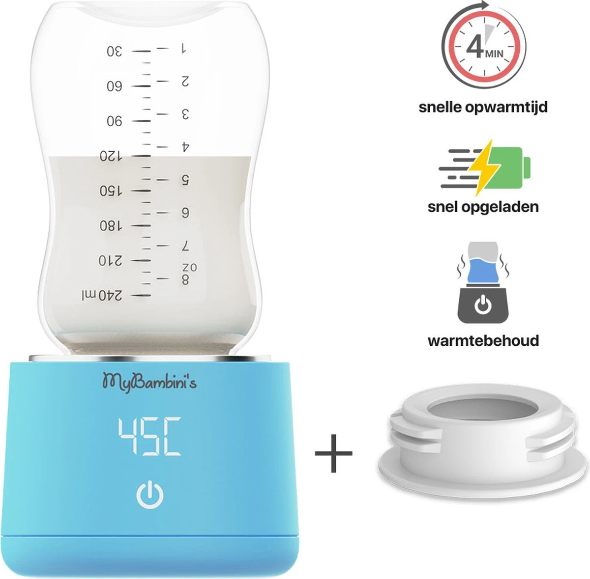 MyBambini's Bottle Warmer Pro™ - Draagbare Baby Flessenwarmer Voor Onderweg - Blauw - Geschikt Voor Smalle Hals Flessen Van Dr. Brown's, Difrax, Medela & Nanobebe 3 MyBambini's Bottle Warmer Pro™ - Draagbare Baby Flessenwarmer Voor Onderweg - Blauw - Geschikt Voor Smalle Hals Flessen Van Dr. Brown's, Difrax, Medela & Nanobebe