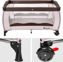 TecTake - Kinder Reisbed Babybed - Beige / Bruin - 402417 - 126x65x80 Cm Met Draagtas -Babyproducten Serie Winkel 1200x1179 4