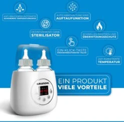 Grundig Flessenwarmer - Dubbele Flesverwarmer - 200W - Ruimte Voor 2 Babyflessen - Verwarmen, Ontdooien En Steriliseren - Incl. Stoomkap - Wit -Babyproducten Serie Winkel 1200x1182 3