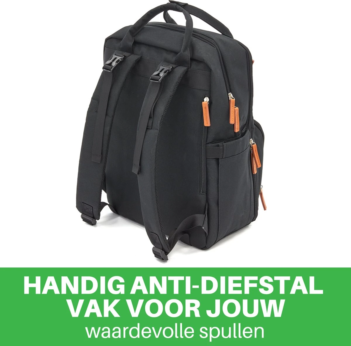 Brisby Slijtvaste Luiertas – Verzorgingstas – Met Buggymontage - Zwart 4 Brisby Slijtvaste Luiertas – Verzorgingstas – Met Buggymontage - Zwart - Afbeelding 2